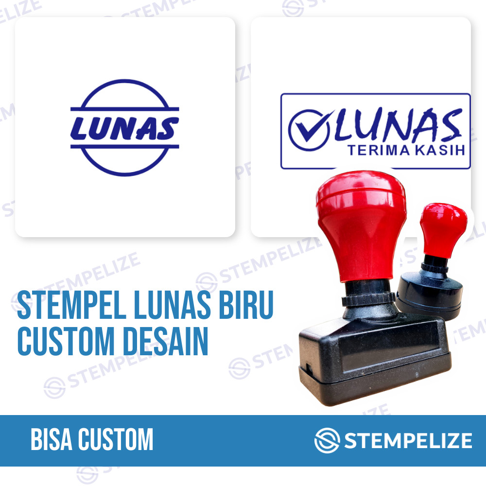 

Stempel Lunas Biru Custom Desain