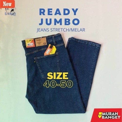 Denim Pria Jumbo S.VALO Original - Celana Jeans Jumbo Pria Bahan Stretch Melar terlaris Size 40 42 4