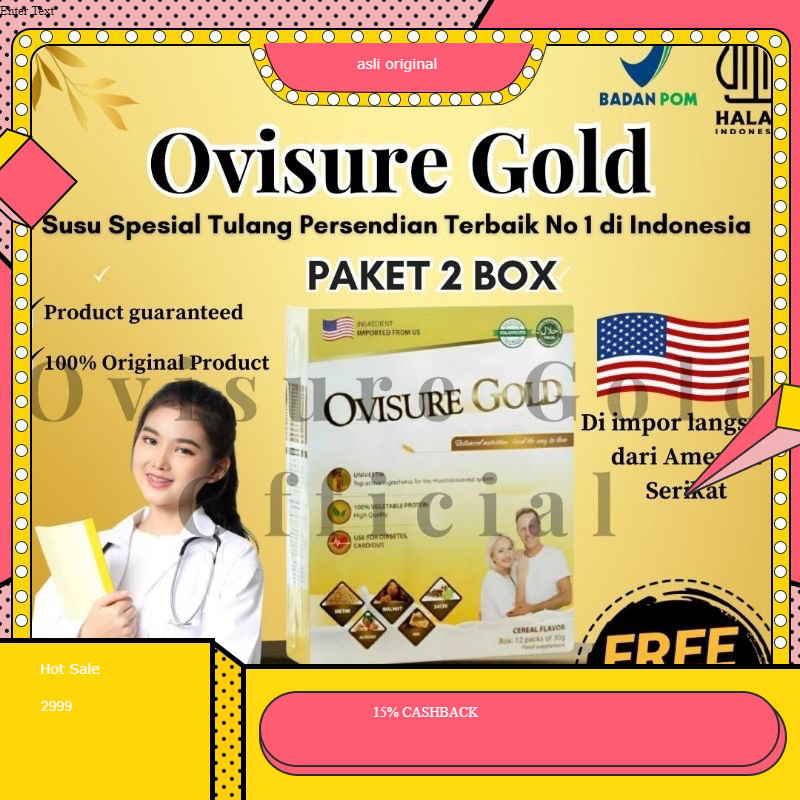 

GROSIR OVISURE GOLD PAKET 1 BOX 2BOX OVISURE GOLD - Ovisure Susu Obati Nyeri Sendi - Susu Ovisure Atasi Reumatik Ovisure Gold Original - Susu Penguat Tulang Sendi