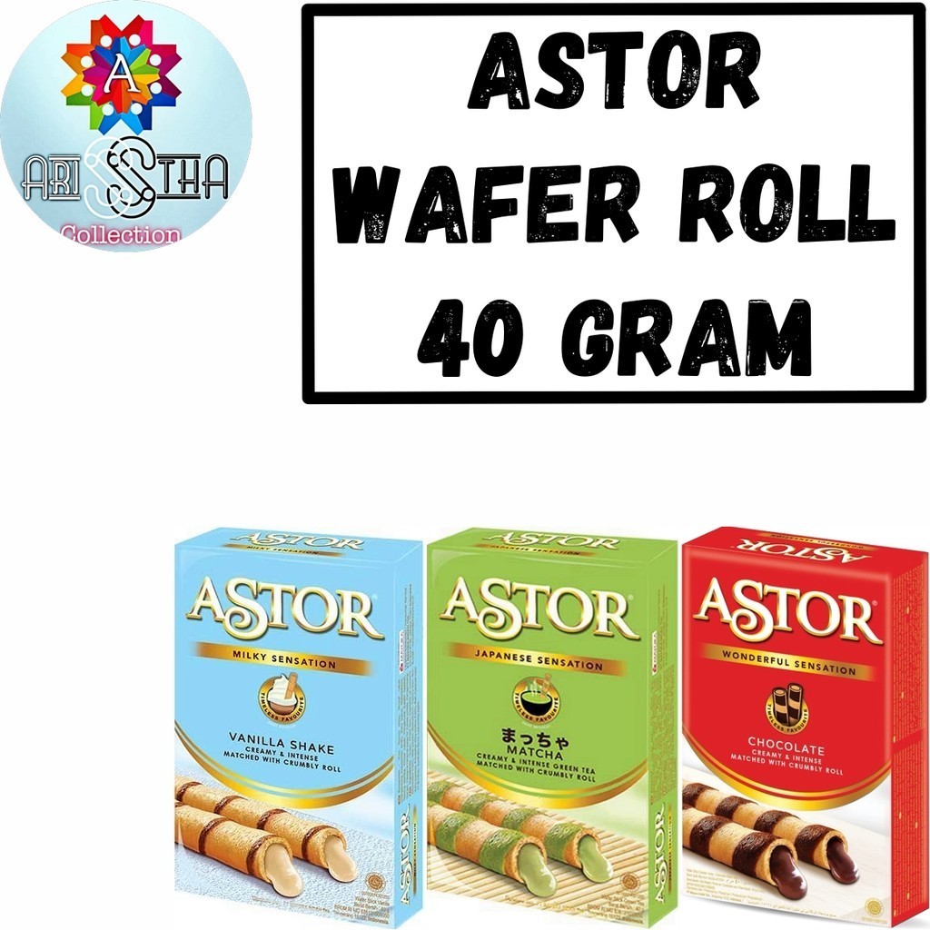 

Astor Wafer Roll Kemasan 40 Gram Matcha Cokelat Vanilla