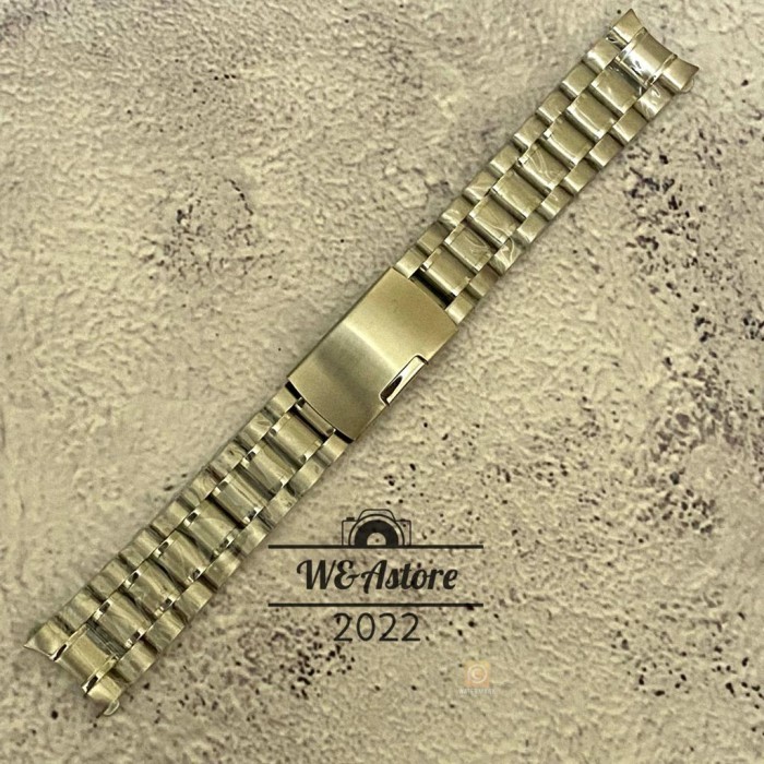 [TERMURAH] Strap Tali Jam Tangan Rantai Full Stainless Lurus Curve 18 20 22 24 mm - Silver Curve, 26