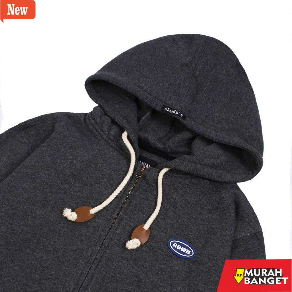 hoodie pria recomended shopee Rowndvsn Zipper Hoodie Dark Grey - Rown Division Pullover Hoodie Zerto