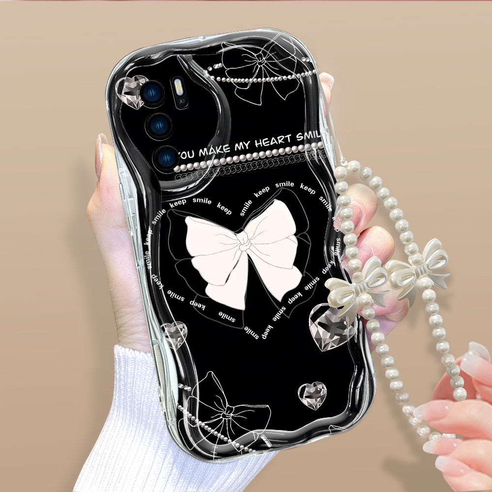 Casing Hp Untuk OPPO A16 A16S Phone Case Softcase Kesing Sofcase Cassing Black Beautiful Butterfly B