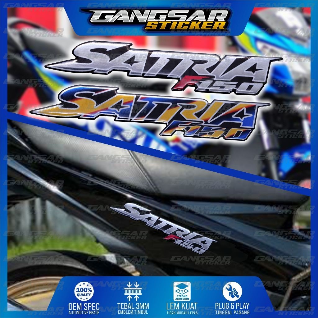 Emblem suzuki satria fu 150 / emblem timbul suzuki satria fu / emblem titanium suzuki satria / emble