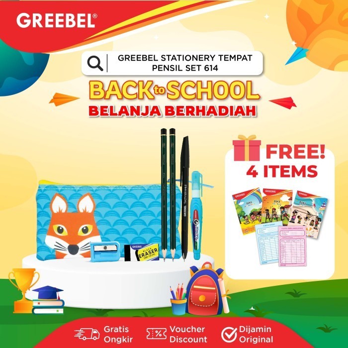 

Promo Terbaru GREEBEL Stationery Pencil Bag Set 614 /Stationary/Paket Alat Tulis Set