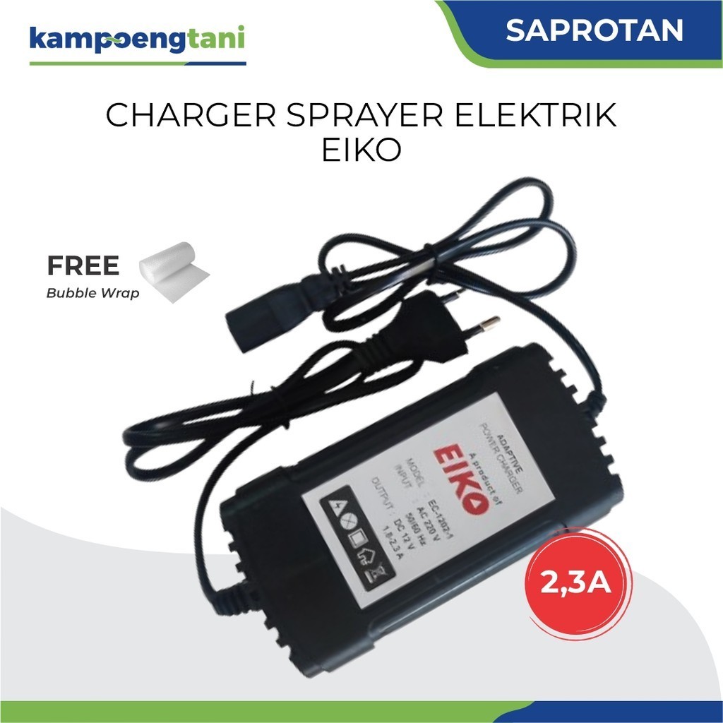 Kampoeng Tani - Charger Sprayer Elektrik Cas Aki Eiko 2.3 A 12V EC1202-1 EIKO DRAGON