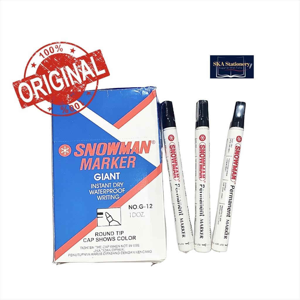 

Spidol/Marker Permanen Snowman G12 ORI (Pcs)