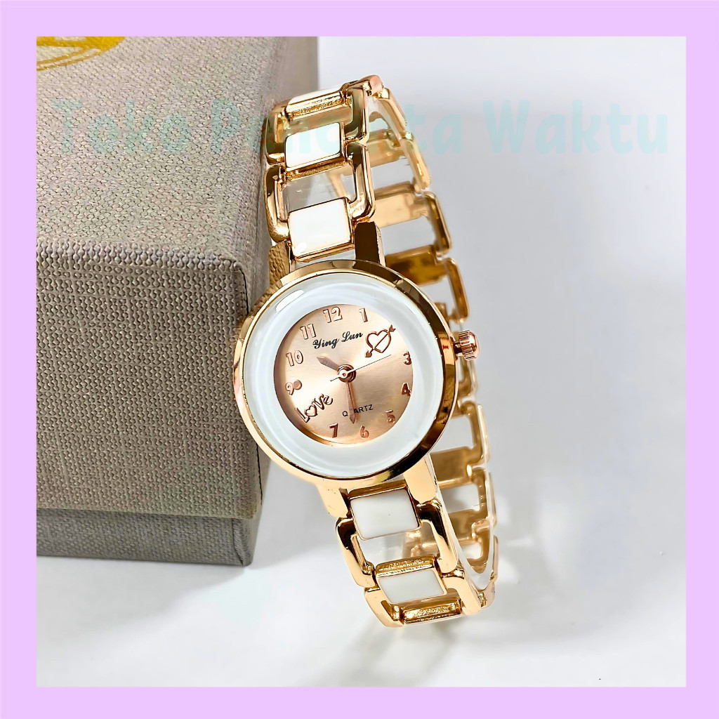 Jam tangan wanita kecil rantai Jam Tangan Gelang Wanita Korea Emas Mawar: Keanggunan dalam Kesederha
