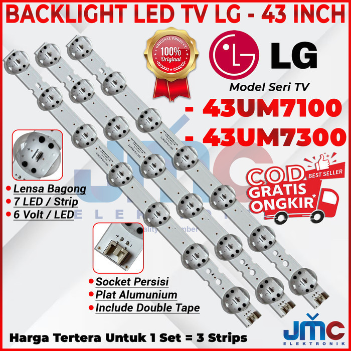 Backlight Tv Lg 43um7100 43um7300 lampu led bl 43 inch lensa bagong