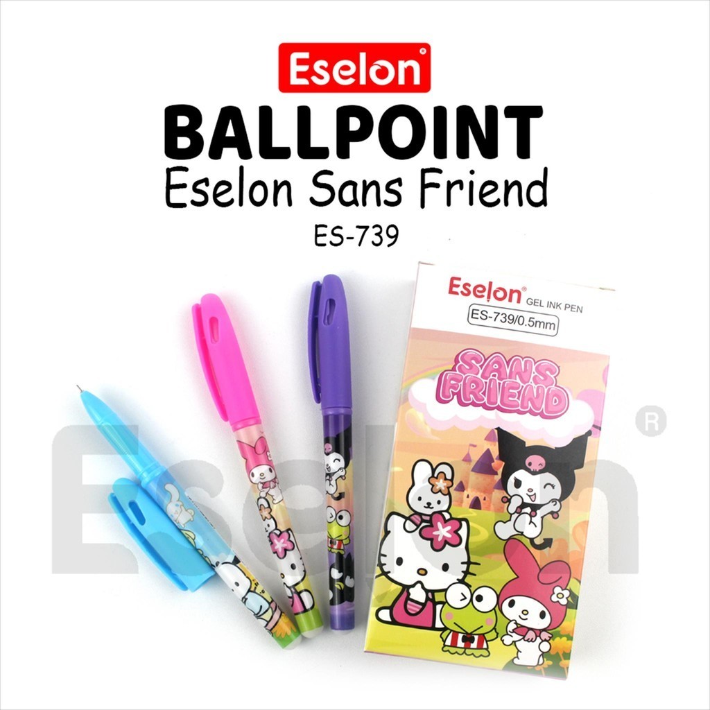 

12PCS PULPEN GEL SANRIO / ESELON 739 / 1 PAK PULPEN FANCY