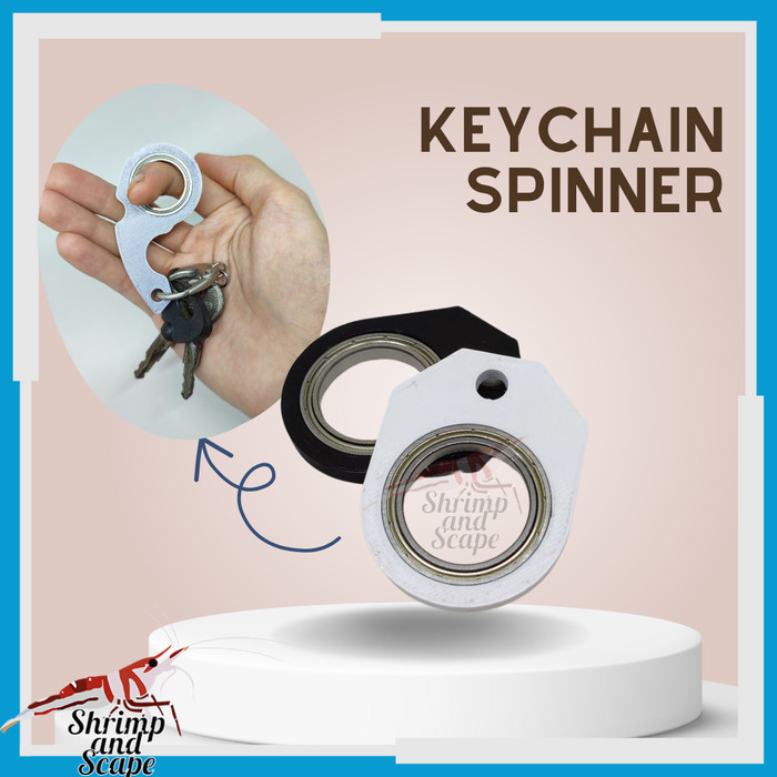 Promo Terlaris Keychain Spinner Gantungan Kunci Fidget Mainan Ganci Keyrambit Putar  - Hitam