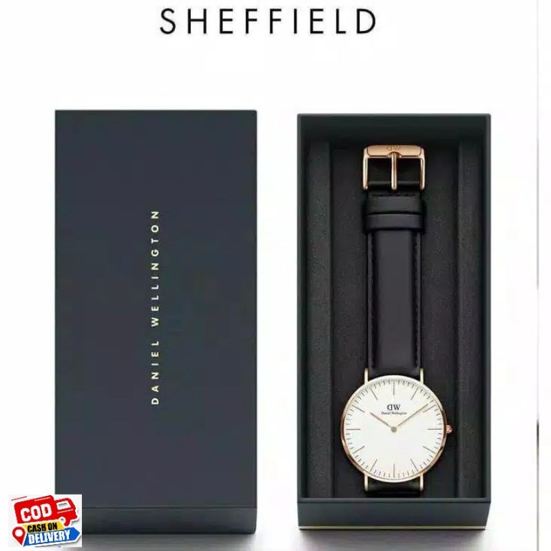 (Terima Cod)Jam Tangan Pria Fashion WD Free Box+Tas Original Strap Kulit(Dikirim Jakarta)