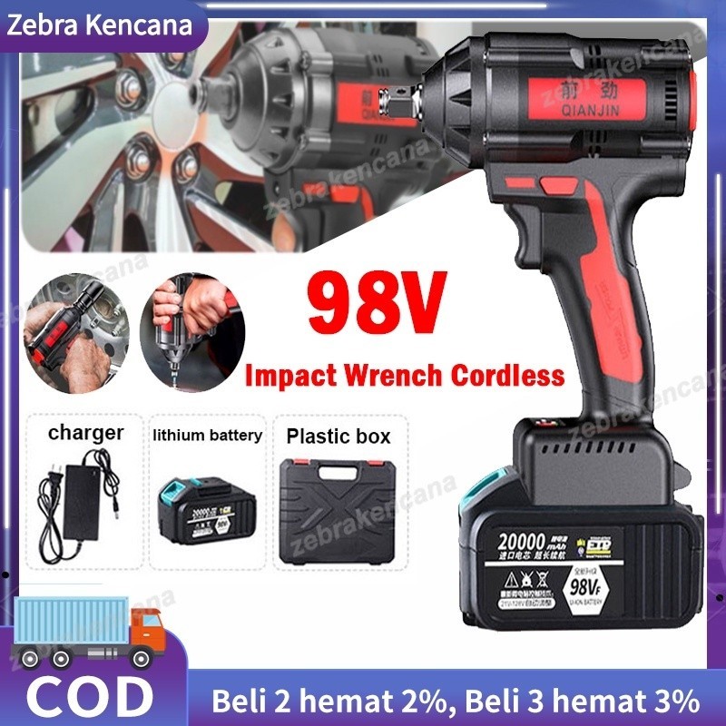 Cordless Impact Wrench 98V Brushless 98V Bor Obeng Kunci 98 Volt/Cordless Impact Wrench 15000mah 98v