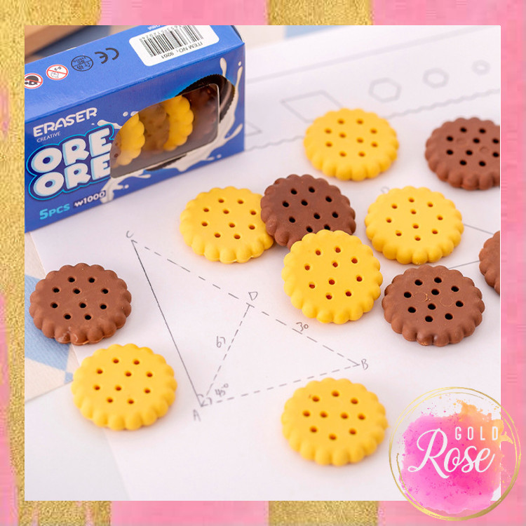 

ℛ - S6299 Biscuit Eraser Lucu / Penghapus Motif Biskuit 5 in 1
