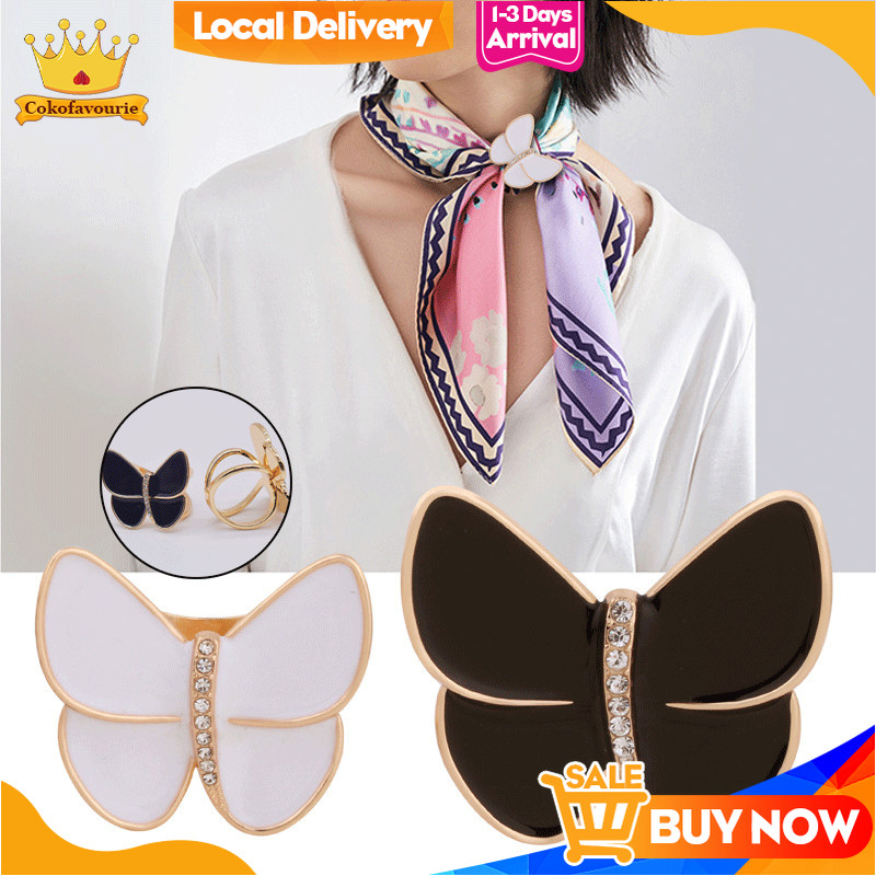 COD Buckle Scarves Kupu-kupu Grommet Simpul Syal Gesper Syal Aksesori Gesper Tetap Sabuk Mantel Buck