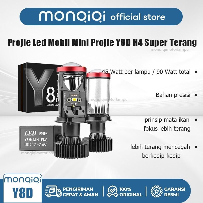 Projie Led Mobil Mini Projie Y8D H4 Mobil Super Terang Lampu Led Mobil Utama Kabut Headlamp Lampu Mo