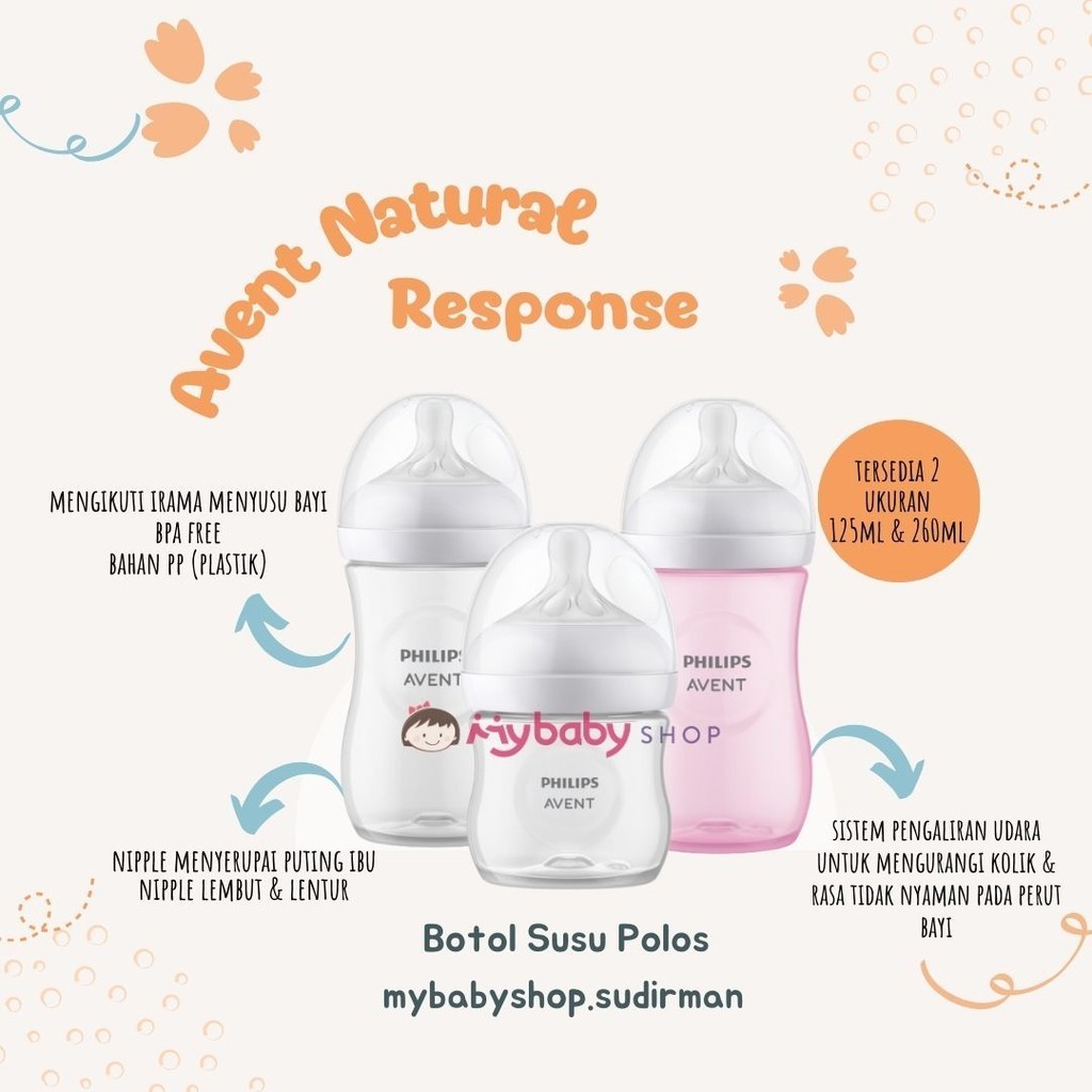 Botol Susu Philips Avent NATURAL RESPONSE 125 ml 260ml / avent botol susu