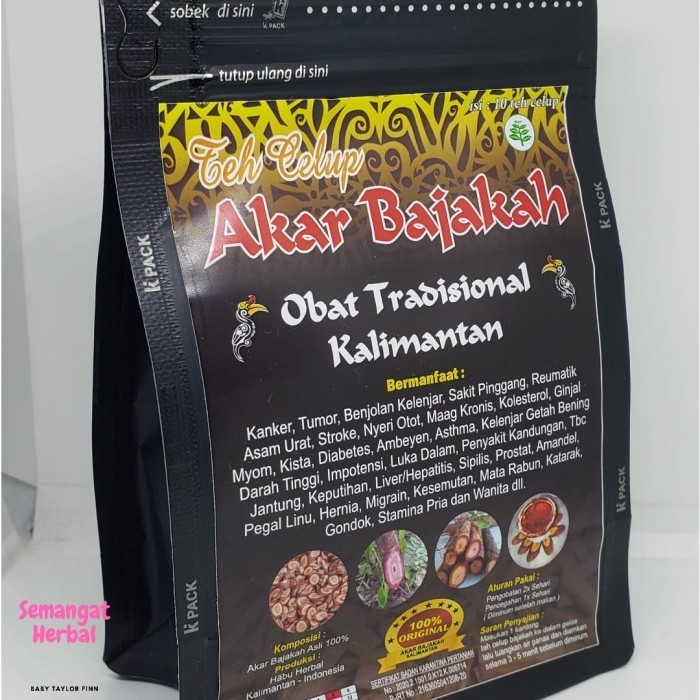 

Teh Celup Akar Bajakah Obat Tradisional Kalimantan isi 10 teh celup Akar bajakah sudah terkenal khasiatnya dalam mengobati berbagai macam penyakit kronis dan lainnya. Selain untuk pengobatan juga