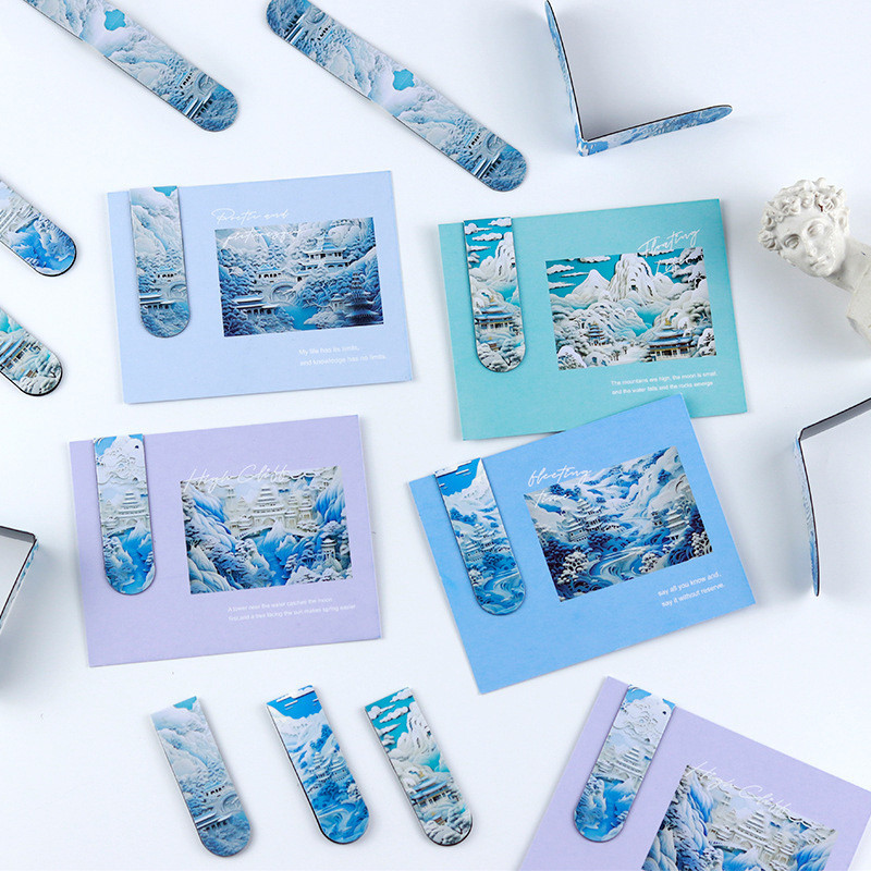 

Pembatas Buku Magnetik Gaya Nasional Kreatif Pembatas Buku Lukisan Minyak Tempat Halaman Kertas Dua Sisi MG