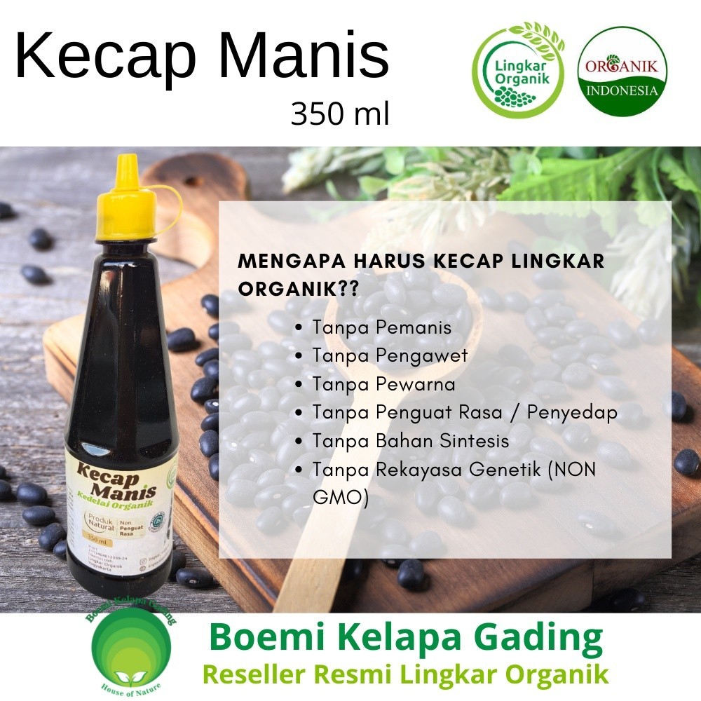 

Lingkar Organik Kecap Manis Kedelai Organik 350 ml Non MSG Non GMO