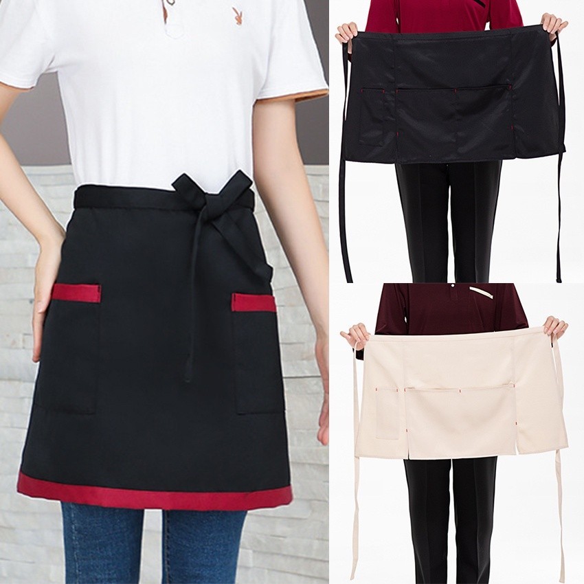 Celemek Waiters Setengah Badan Pinggang Celemek Kopi Barista Apron Half Body