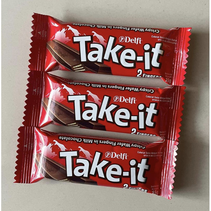 

Take It 2 Finger 16 Gram ( 1 PC ) Cokelat Cemilan enak TAKEIT / TAKE-IT 2 Fingers