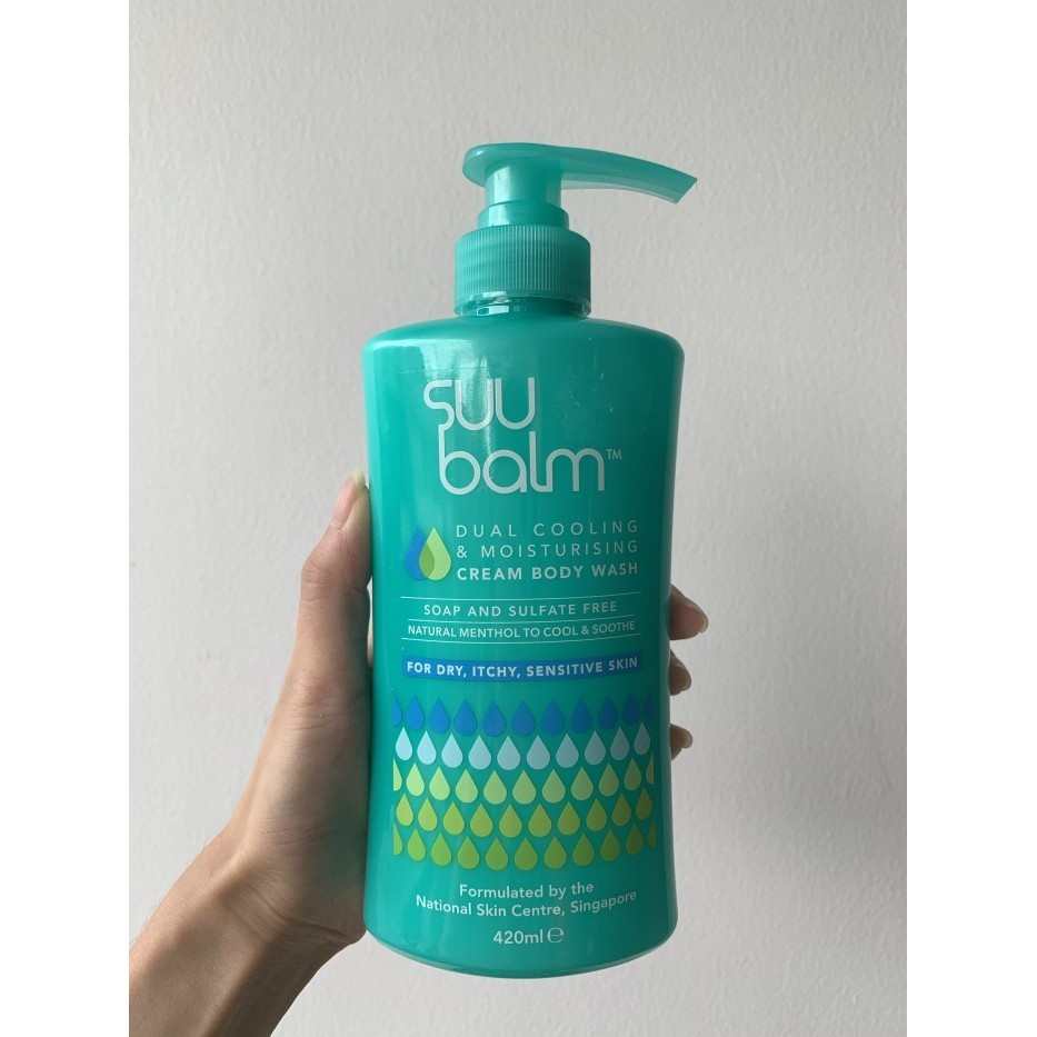 Suu balm dual cooling & moisturiser cream body wash - sabun anti gatal - 420ml