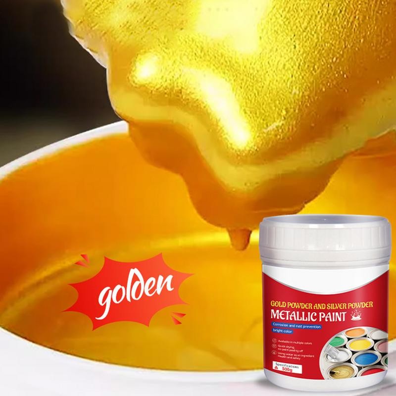 

Gold Paint For Metal 500ml Gold Paint For Handicrafts Gold Wood Paint Gold Woodcraft Paint Liquid Gold Paint For Art Painting