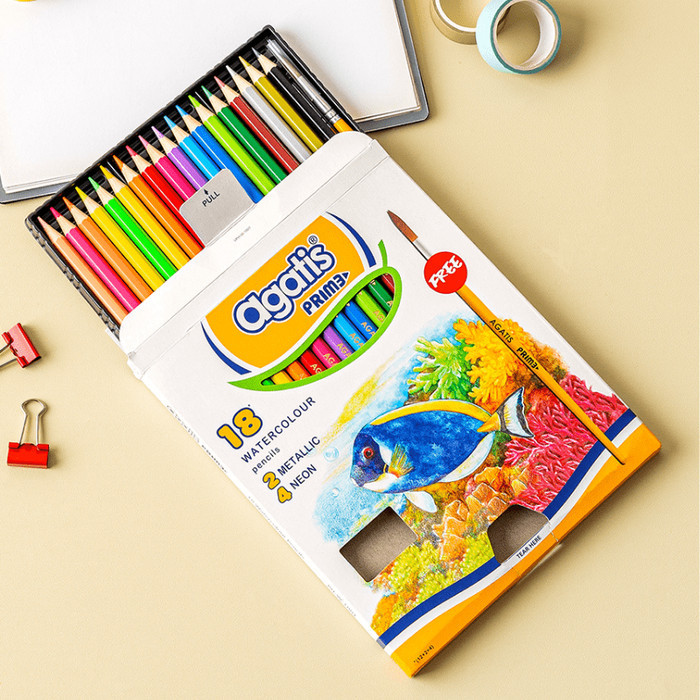 

Asaba Stationery- Agatis Prime Pensil Warna Watercolor 18 Warna