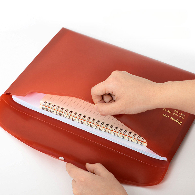 

1pc A4 File Folders Holder Random Color Snap Folder Paper Storage Bag Subject Classification File Bag Desktop Organizer