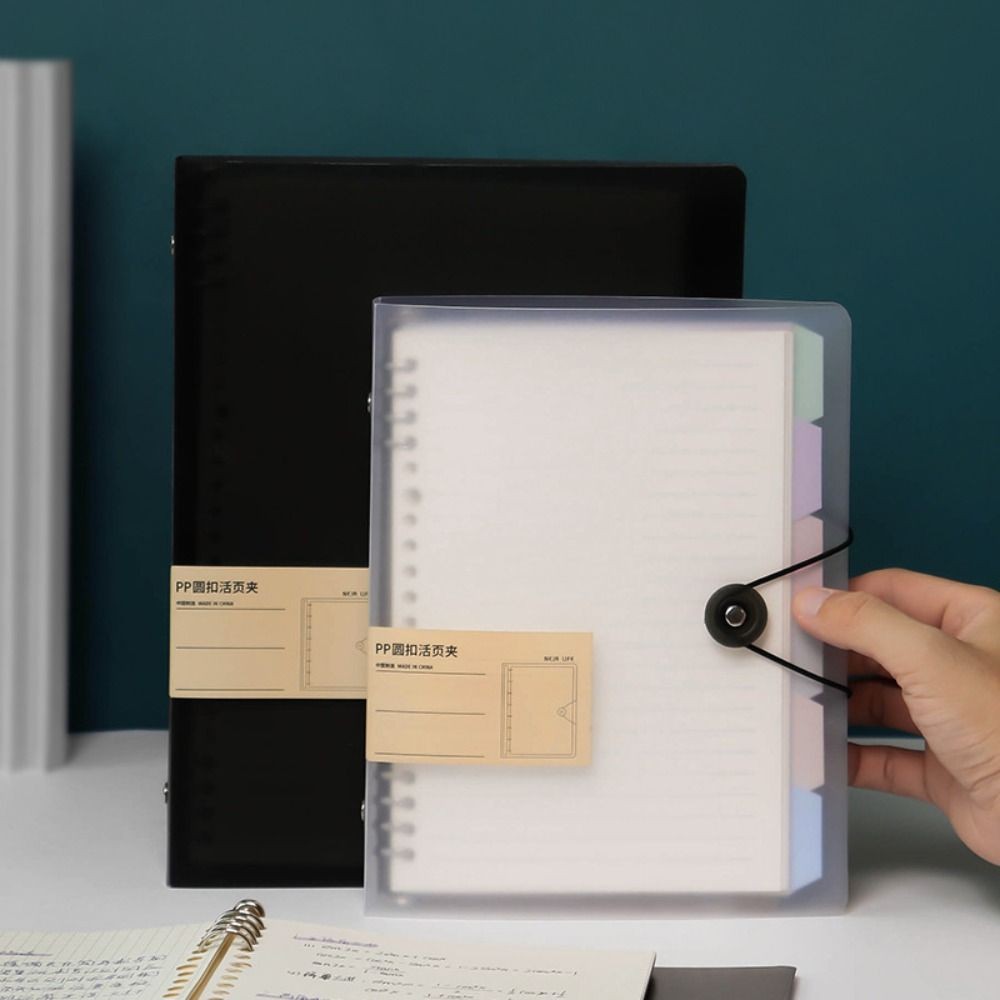 

Inner Cover A5/B5/A4 Binder Cover Notebook Binder DIY Binder Loose Leaf Notebook Shell Transparent 8 Hole A4 File Folder Cover