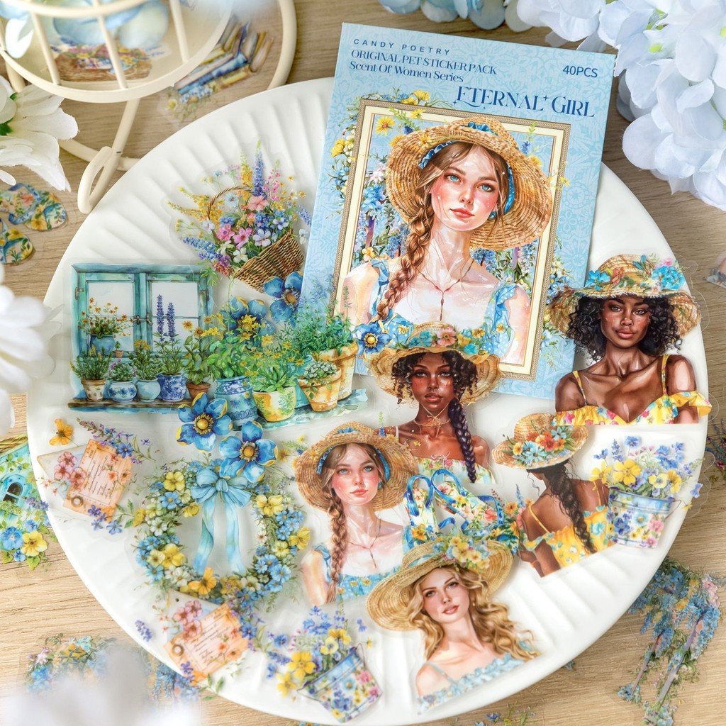 

Mr. Paper, 6 Styles, 40 Sheets Each, PET Sticker Pack, Tulip, Sunflower Flower Stickers DIY Handmade Decorative Stickers