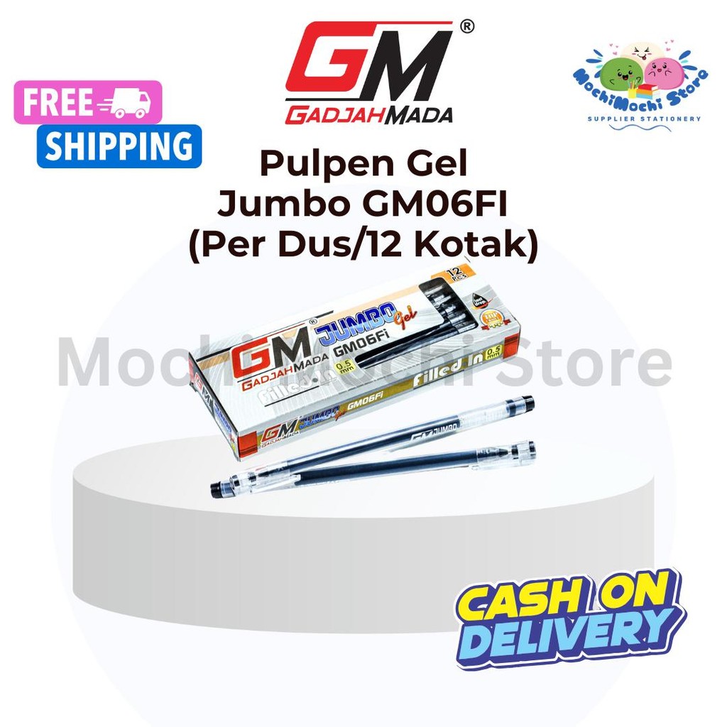 

PER DUS/12 KOTAK Pulpen Gel Jumbo GM06FI | Gel Pen 0.5mm | Pulpen Tinta Hitam | Bolpen Gel | Ujung Pena Lancip