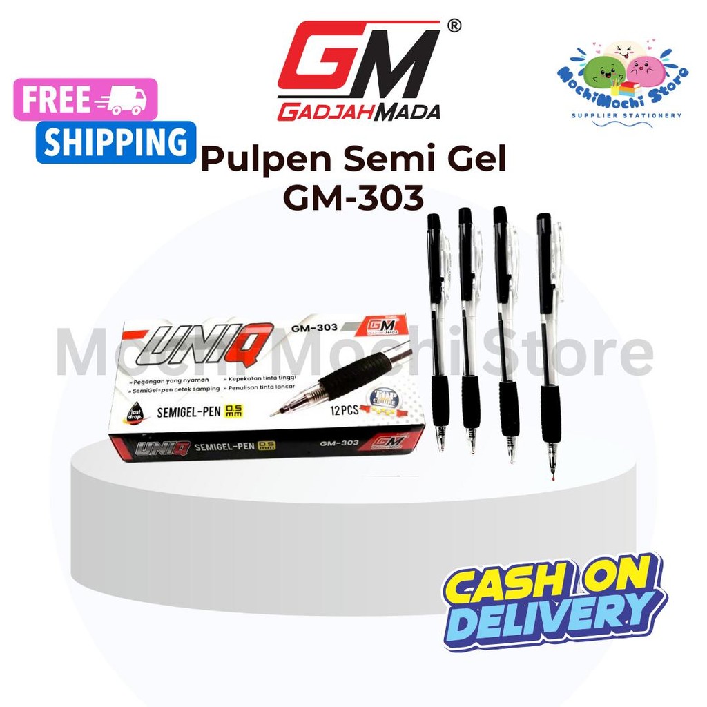 

Pulpen Liniq Semi Gel GM-303 | Pen 0.5mm | Pulpen Tinta Hitam | Bolpen | Pulpen Cetek | Stationery