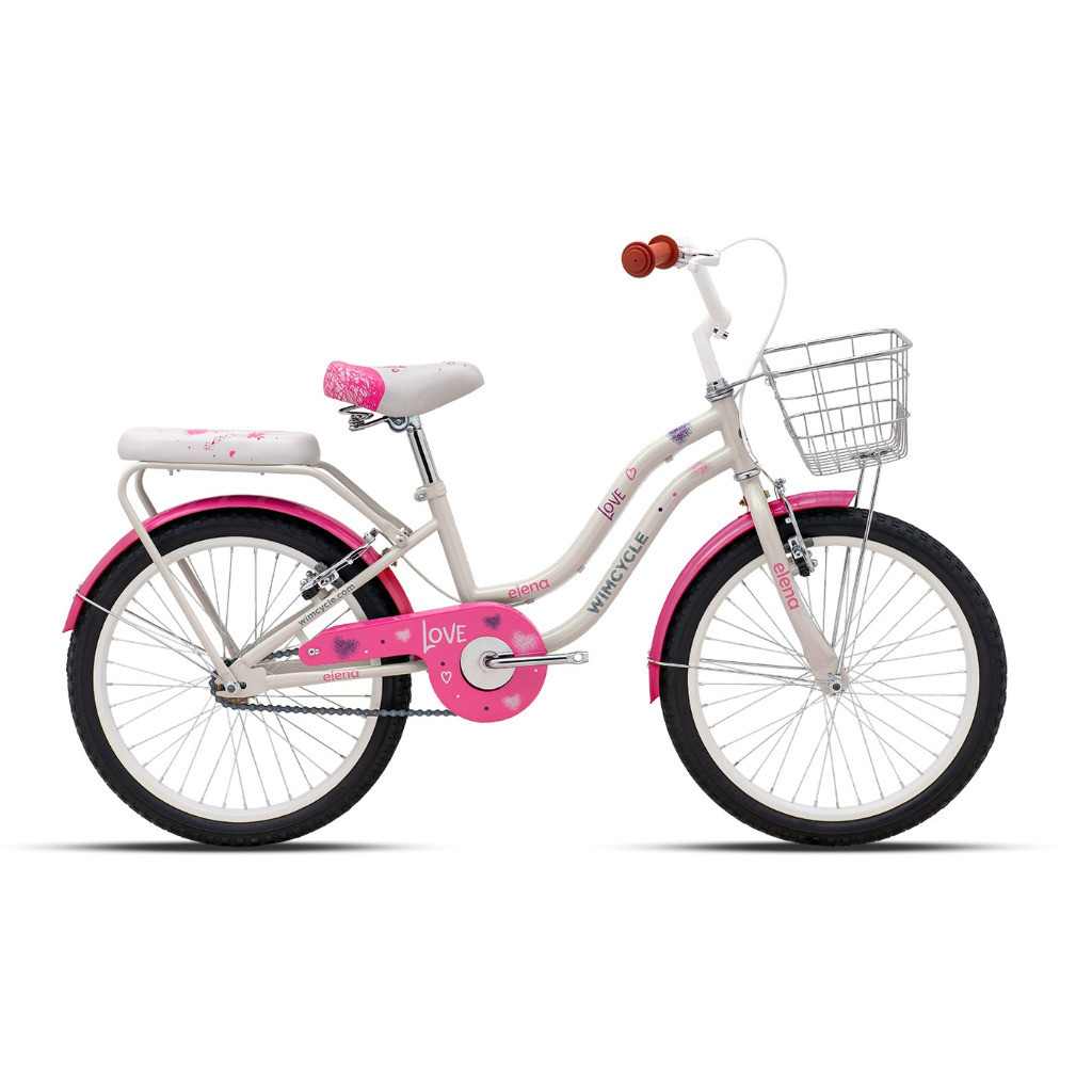 Sepeda Anak Perempuan Mini Wimcycle CTB Elena Love 20" Sepeda Anak Perempuan + Keranjang --GowesLaju