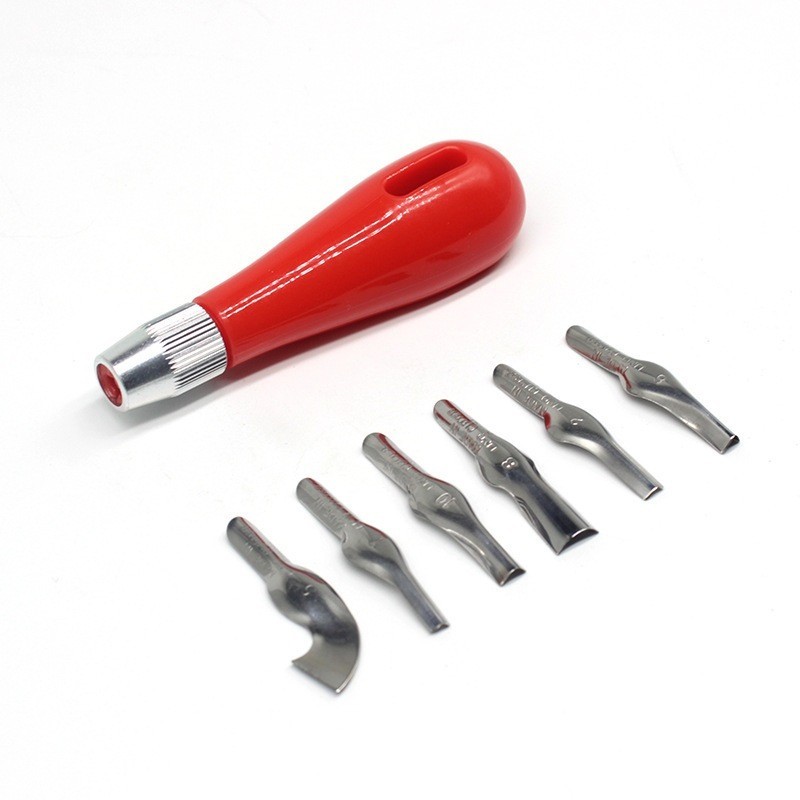 

6 Pcs Set Alat Pemotong Linoleum Portable Multifungsi dari Bahan ABS dengan Pisau Ukir