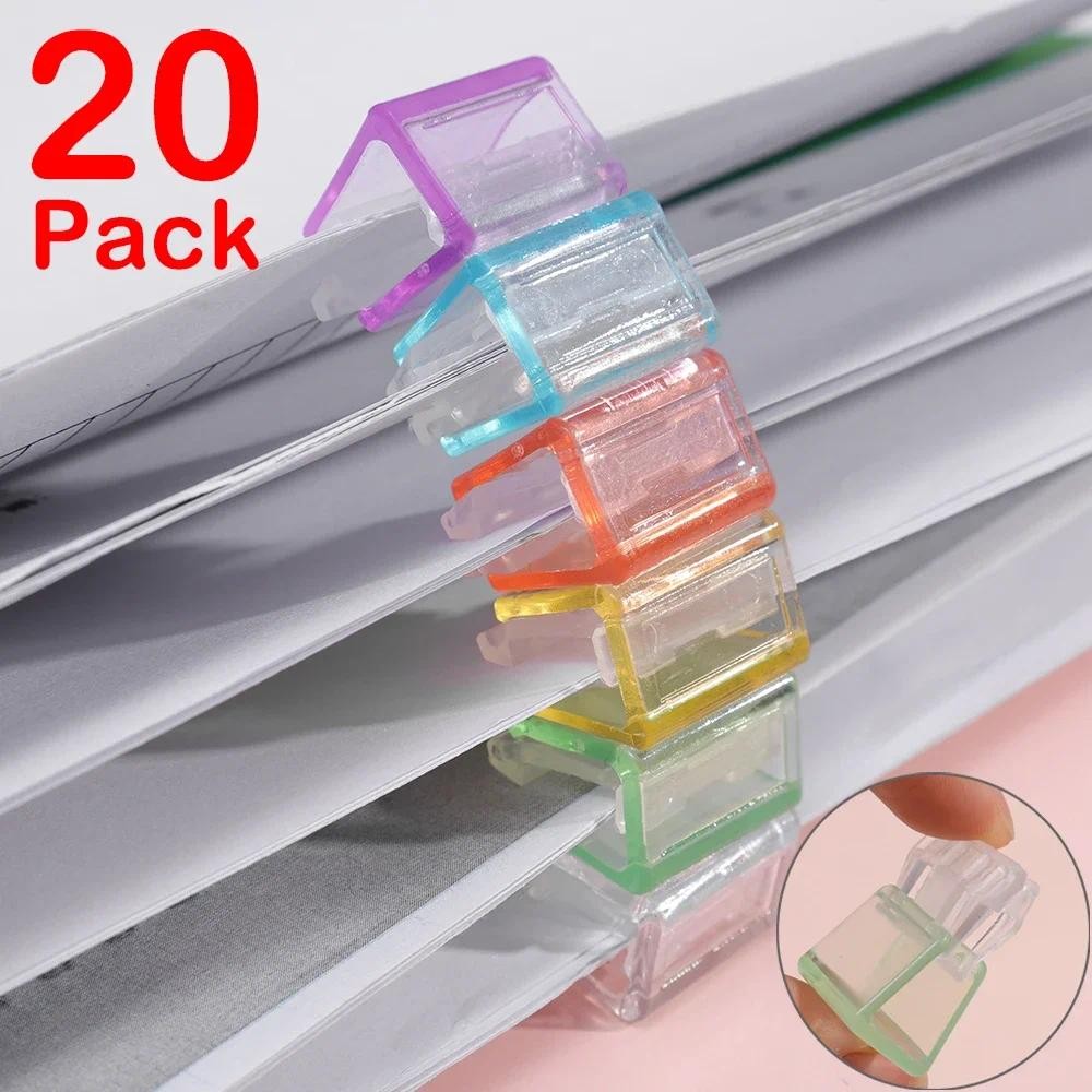 

1/20Pcs Staples Paperclip Mini Candy Color Paper Clip Office School Transparent Documents Bookmarks File Index Page Holder Clamp