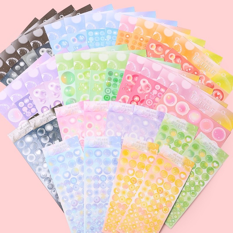 

Shiny Flash Bubble Series Stickers Student Guka Card Deco