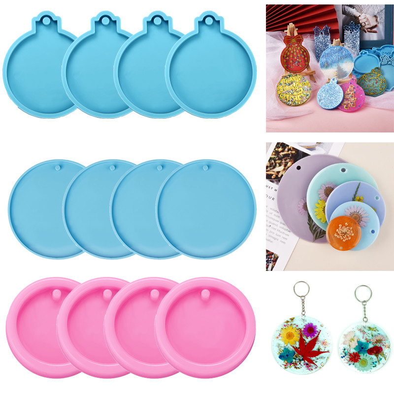 

4/5PCS Ball Pendant UV Epoxy Silicone Mould Blue/Pink Keychain Resin Molds DIY Craft Jewelry Decorations Casting Tools