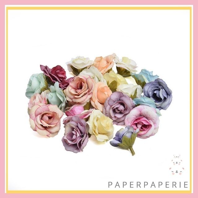 Bunga Mawar 4cm Kelopak Bunga Mawar Kepala Bunga Mawar Artificial Flower