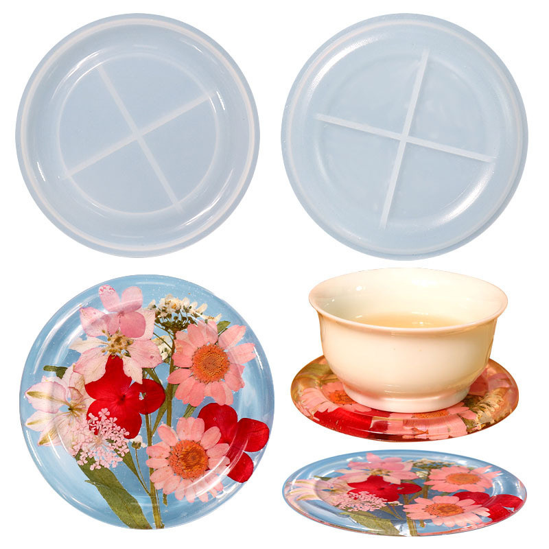 

Tray Concrete Mould Resin Silicone Mold Round Plate Storage Tray Coaster DIY Epoxy Resin Mold Desktop Decoration Home Casting
