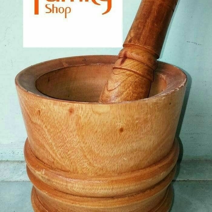 [GROSIRAN] Lumpang Kayu / Tumbukan Kayu / Alu Ulekan Kayu Lumpang Rujak Bebek TERLARIS