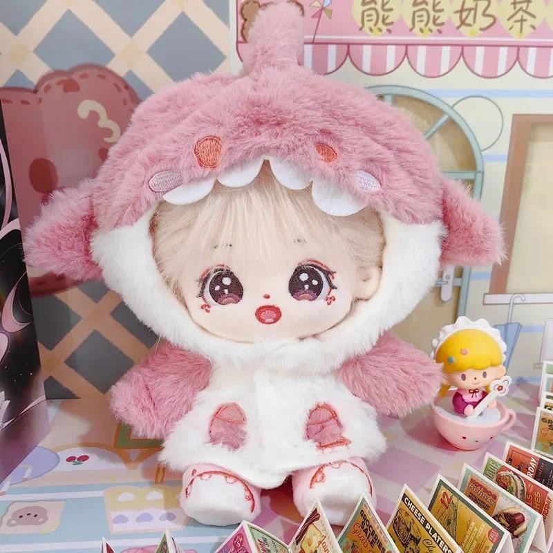 20cm Cartoon Cotton Doll Clothes Shark Hoodie Plush Coat Idol Doll Accessories Outfit for Korea Kpop