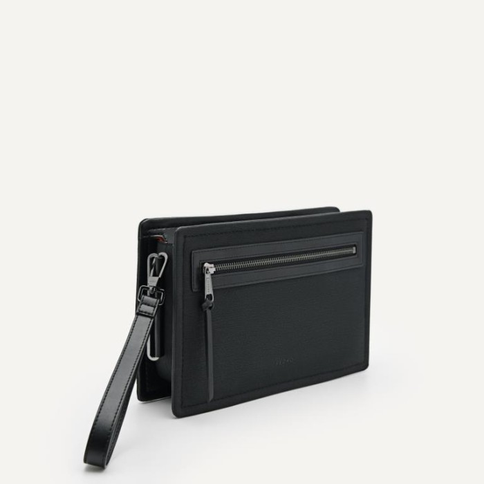 Pedro Clutch Bag Pria Authentic 10029 - Black - Black