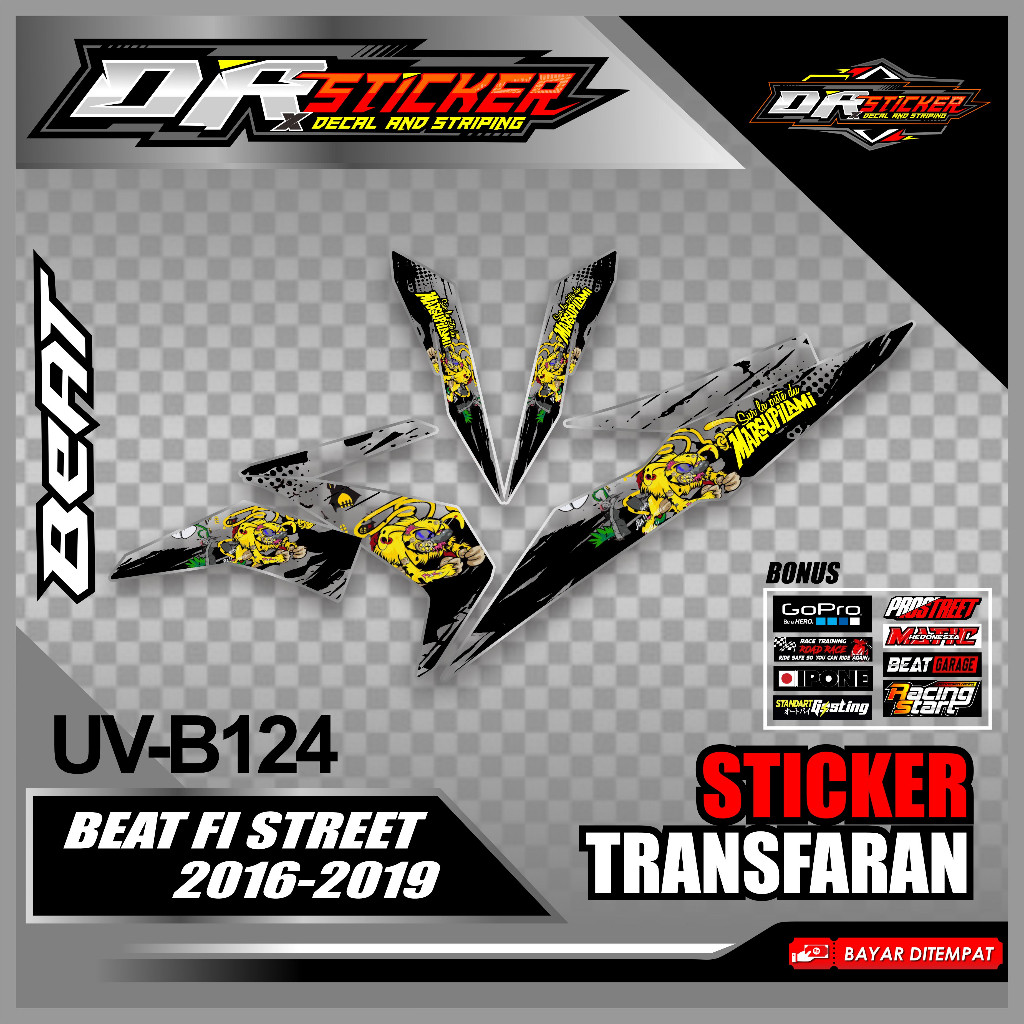 STICKER STRIPING TRANSPARAN BEAT FI STREET 2016-2017-2018-2019 II STRIPING VARIASI BEAT FI CUSTOM DE