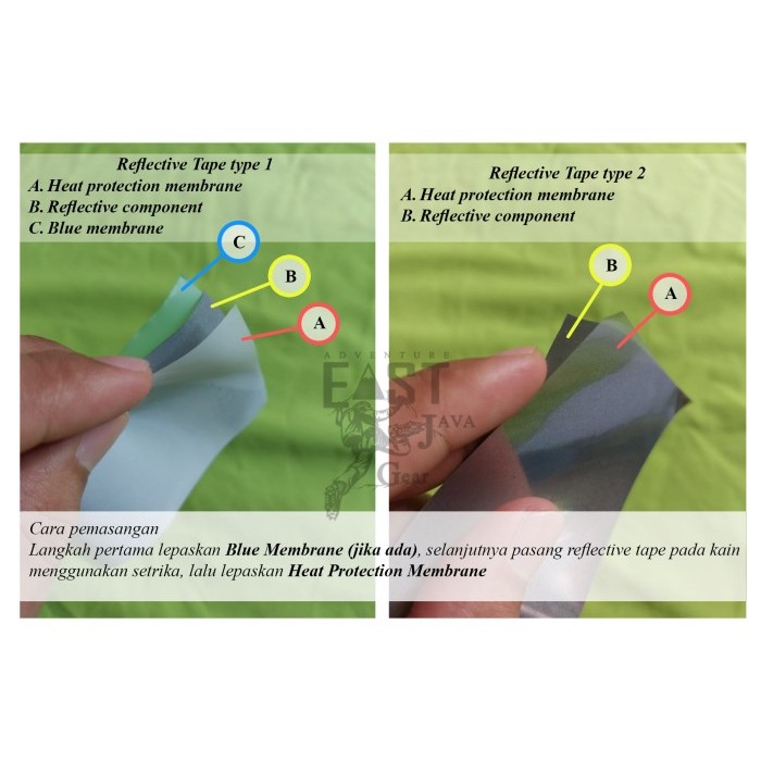 

TERMURAH Seam Seal Reflective Tape pemasangan heat press bukan dijahit - 20mm X 1m