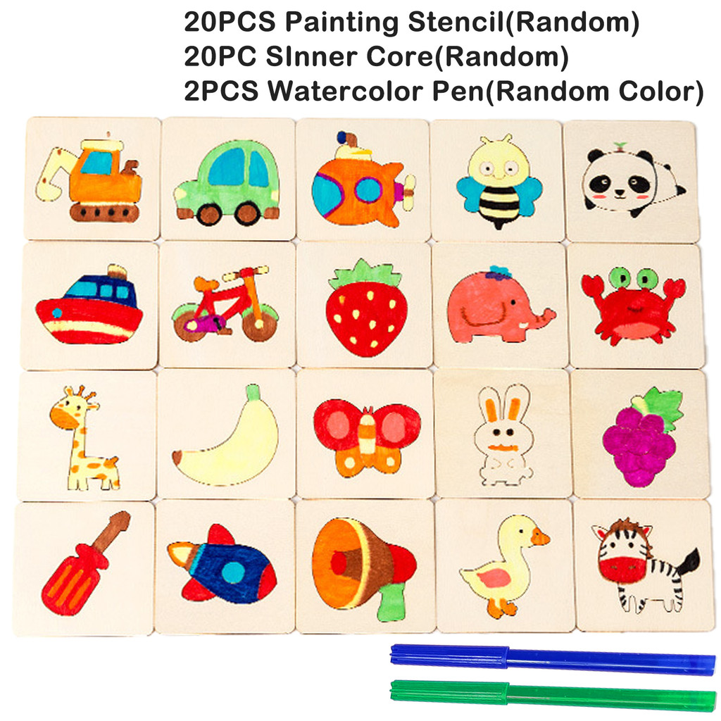

20 pcs untuk anak -anak yang dapat digunakan kembali diy mainan scrapbooking scrapbooking graffiti menggambar stensil lu