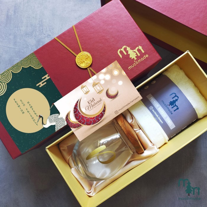 

PARSEL RAMADAN HAMPERS IDUL FITRI HADIAH LEBARAN EID MUBARAK GIFT SET - GlassTowelMERAH