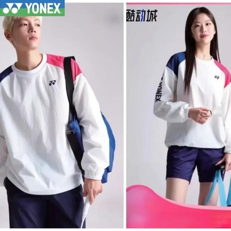 

YONEX 2024 New Men's and Women's Same Badminton Quick-drying Sports Long-sleeved Sweater with Trousers Set