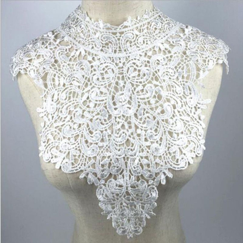 

1 PC Exquisite Embroidery Venise Neckline Lace Large Lace Collar Costume Dress Fine Applique Motif Dress Trim trimming